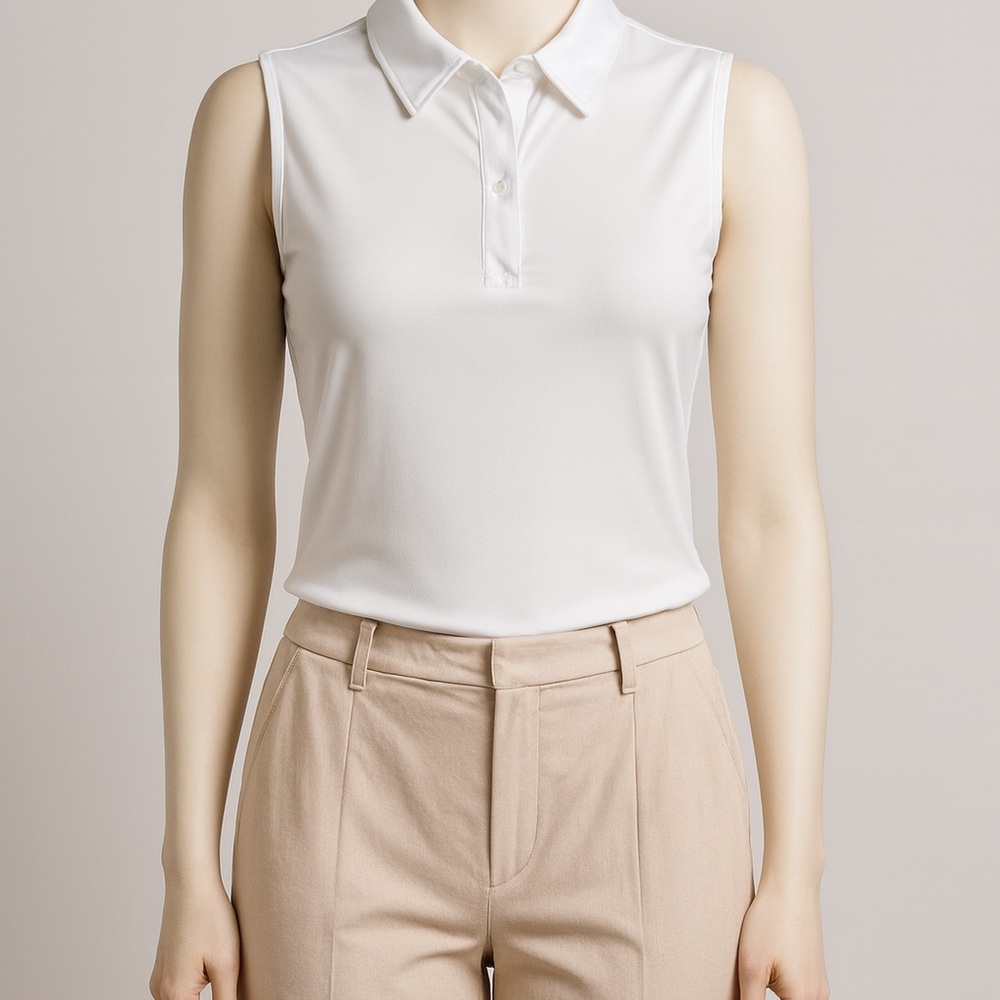 Women's Annika White Sleeveless Golf Top